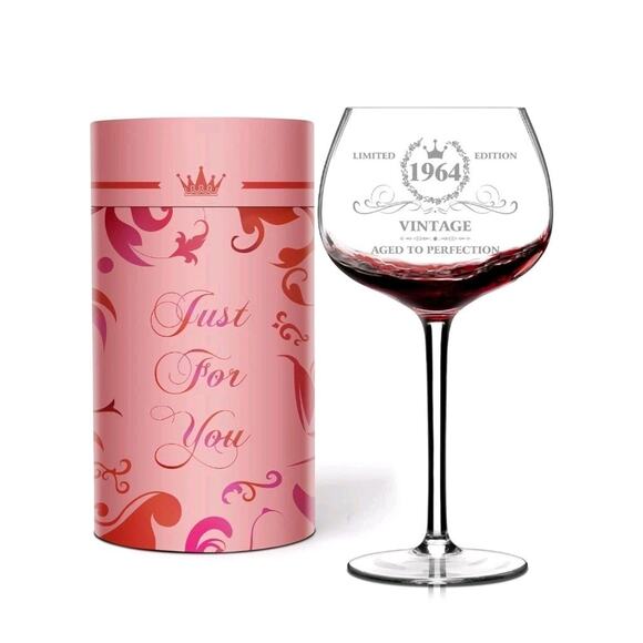 61TH Birthday Gifts for Women,Rose Vintage 1964 Laser Engraved 61th Wine... - Picture 1 of 6